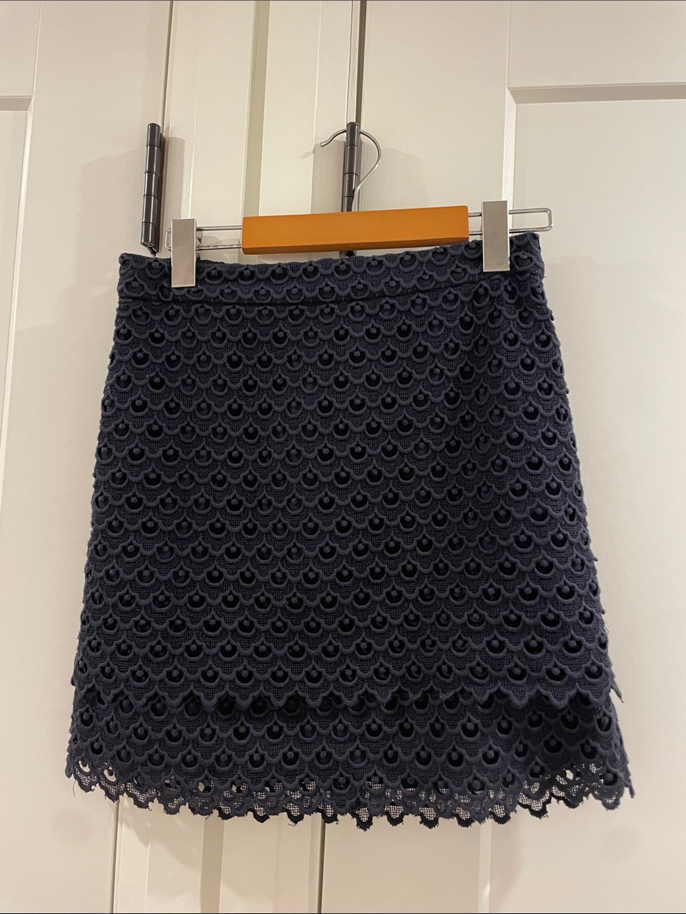 Club Monaco Navy Crochet Lace Mini Skirt